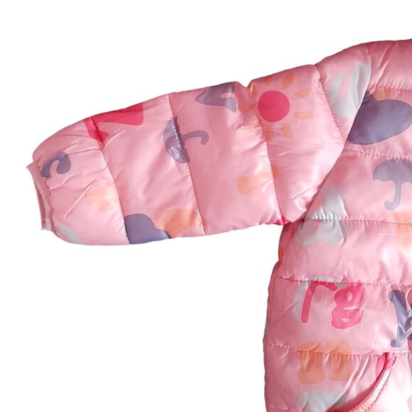 Baby Girl's Pink Hooded Puffer Jacket- Size 12M-18M - Picture 5 of 5